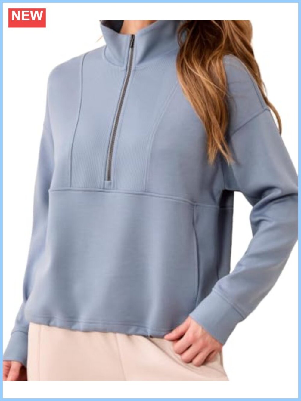 Long Sleeve Mock Neck 1/4 Zip Athleisure Pullover Top